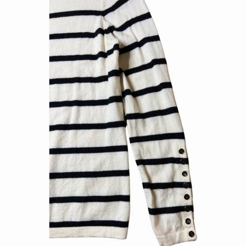 J. McLaughlin Italian Merino Wool Striped Sweater Size XL - Picture 2 of 5